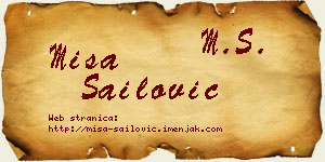 Miša Sailović vizit kartica